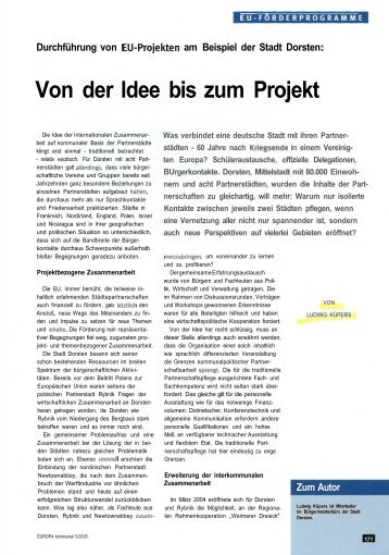 Von der Idee bis zum Projekt - Stadt Dorsten