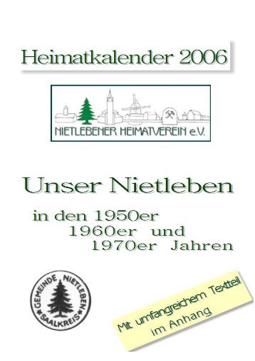 Heimatkalender 2006 - Nietlebener Heimatverein eV