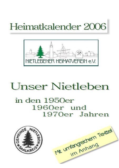 Heimatkalender 2006 - Nietlebener Heimatverein eV