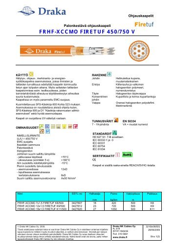 FRHF-XCCMO FIRETUF 450/750 V - Draka