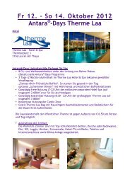 Fr 12. – So 14. Oktober 2012 Antara -Days Therme Laa