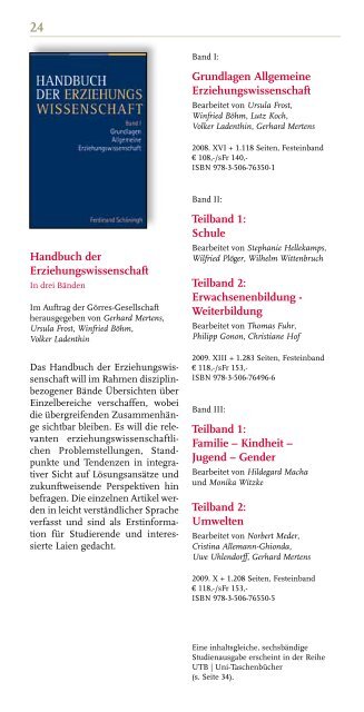 Pädagogik - Verlag Ferdinand Schöningh