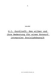Dirk Böhm, G. I. Gurdjieff, Wilber und ihre Bedeutung - Integral World