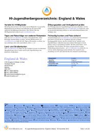 HI-Jugendherbergsverzeichnis: England & Wales - Hostelling ...