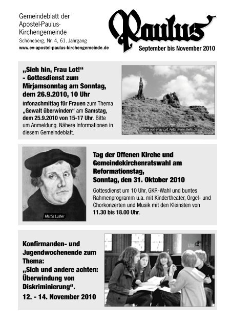 „Paulus” 4-2010 - Apostel Paulus - Kirchengemeinde