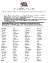 NSAA ACADEMIC ALL-STATE AWARDS