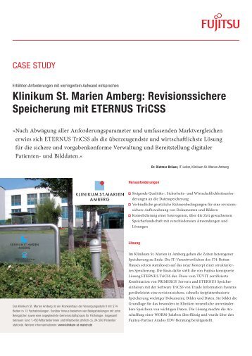Klinikum St. Marien Amberg: Revisionssichere Speicherung ... - Fujitsu