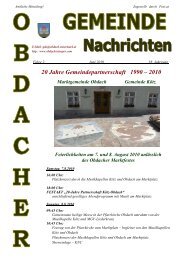 20 Jahre Gemeindepartnerschaft 1990 – 2010 - Obdach