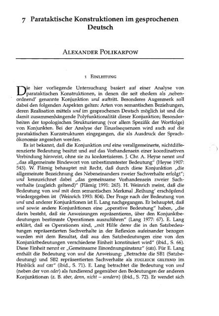 Syntax des gesprochenen Deutsch - mediensprache.net