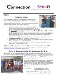 August 2012 Bulletin - Temple Beth-El