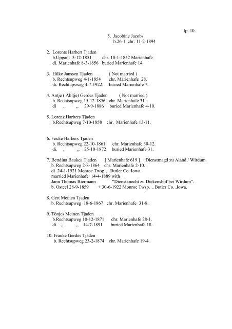 TJADEN NUMBER 13 Family-tree Tamme (13-a) and Ippe Tjaden ...