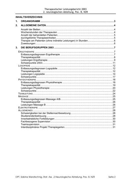 DPT, Sabine Weratschnig, Stat. Ass. 2.Neurologische Abteilung, Pav ...