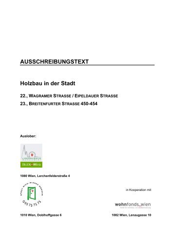 AUSSCHREIBUNGSTEXT Holzbau in der Stadt 22., WAGRAMER ...