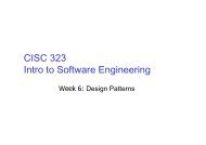 CISC 323 Intro to Software Engineering