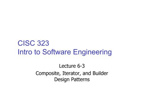 CISC 323 Intro to Software Engineering