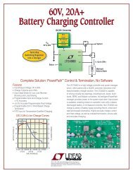 LTC4000 - 60V, 20A+ Battery Charging Controller - Linear Technology