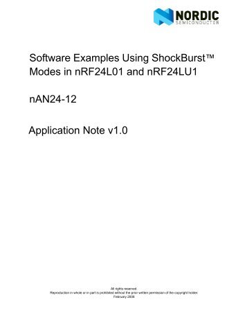 Software Examples Using ShockBurst Modes In NRF24L01 And