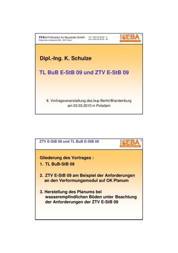 Ing. K. Schulze TL BuB E-StB 09 und ZTV E-StB 09