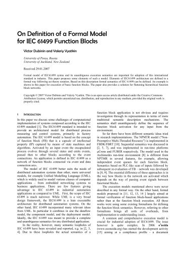 On Definition of a Formal Model for IEC 61499 Function Blocks