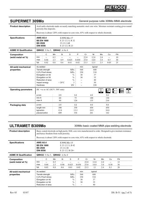 Metrode Consumables Catalog