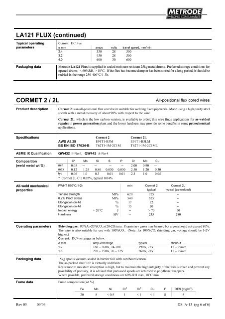 Metrode Consumables Catalog