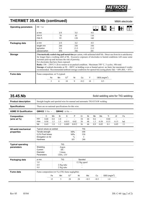 Metrode Consumables Catalog