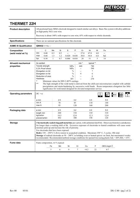 Metrode Consumables Catalog