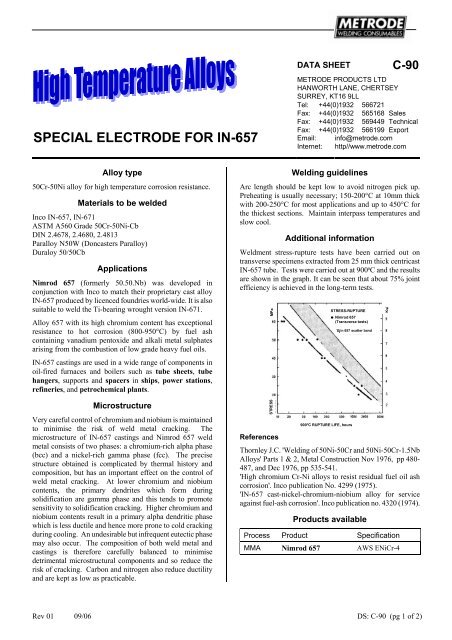 Metrode Consumables Catalog