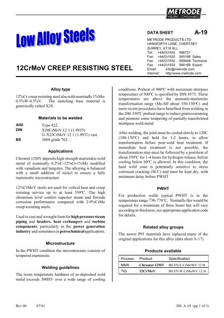 Metrode Consumables Catalog