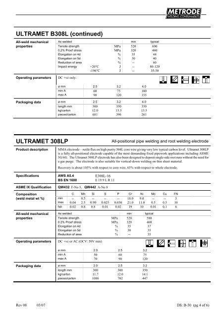 Metrode Consumables Catalog