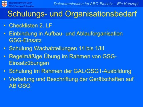 Dekontamination im ABC-Einsatz – Ein Konzept - ABC-Gefahren