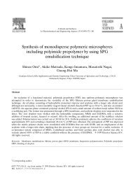 Synthesis of monodisperse polymeric microspheres including ...