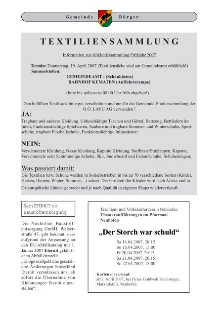 Gemeindezeitung April 2007 (0 bytes) - Piberbach - Land ...
