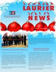 December LAURIER NEWS - Sir Wilfrid Laurier School Board