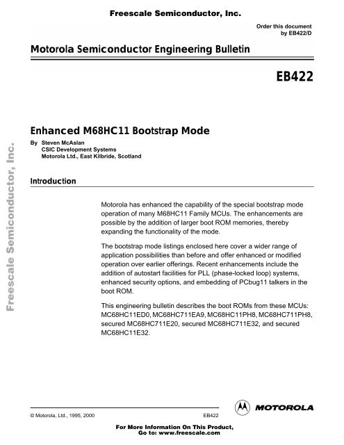 Motorola Semiconductor Engineering Bulletin EB422 Enhanced