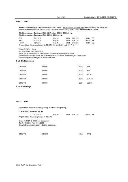 Züge des Schienenpersonenfernverkehrs (SPFV) - Reihungsplan