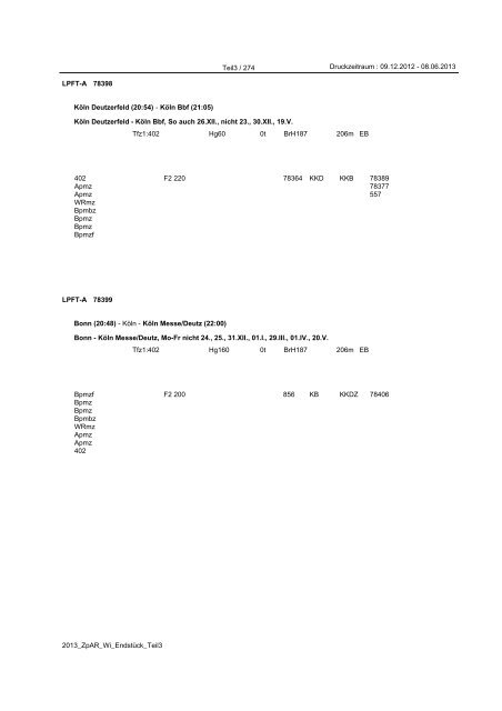 Züge des Schienenpersonenfernverkehrs (SPFV) - Reihungsplan