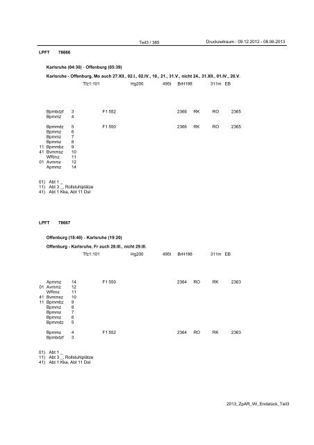 Züge des Schienenpersonenfernverkehrs (SPFV) - Reihungsplan