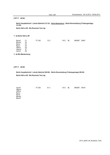 Züge des Schienenpersonenfernverkehrs (SPFV) - Reihungsplan