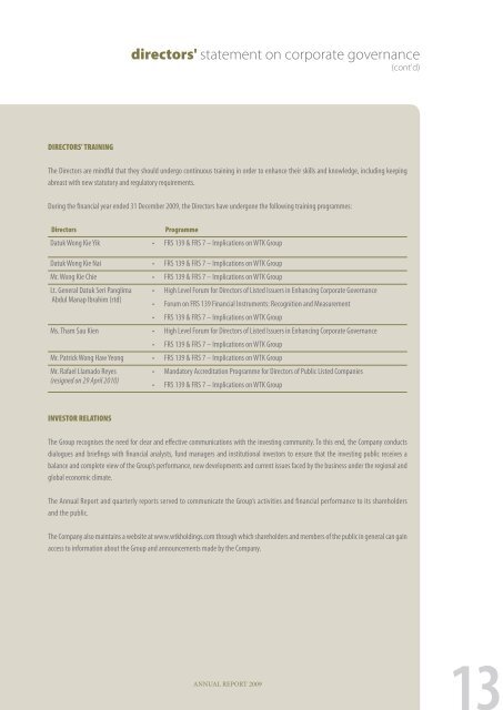 notes to the financial - WTK Holdings Berhad