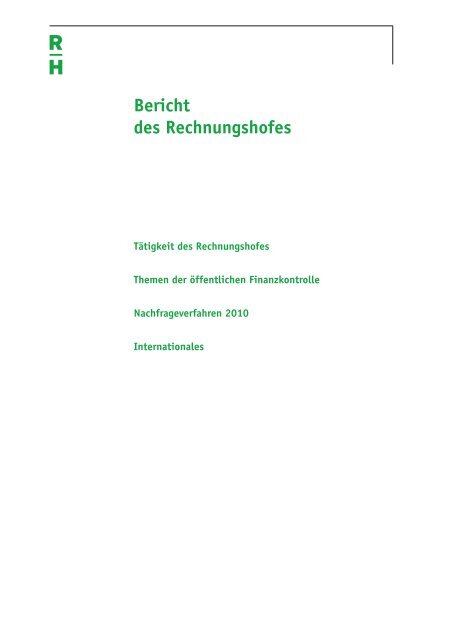 Bericht des Rechnungshofes - Der Rechnungshof