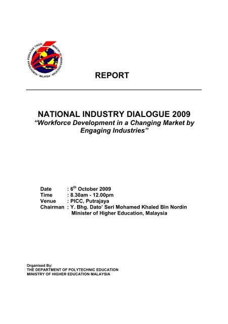 national industry dialogue 2009 - Jabatan Pengajian Politeknik