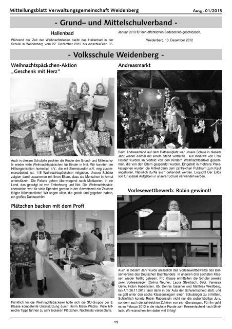 Ausgabe 01/2013 - Verwaltungsgemeinschaft Weidenberg