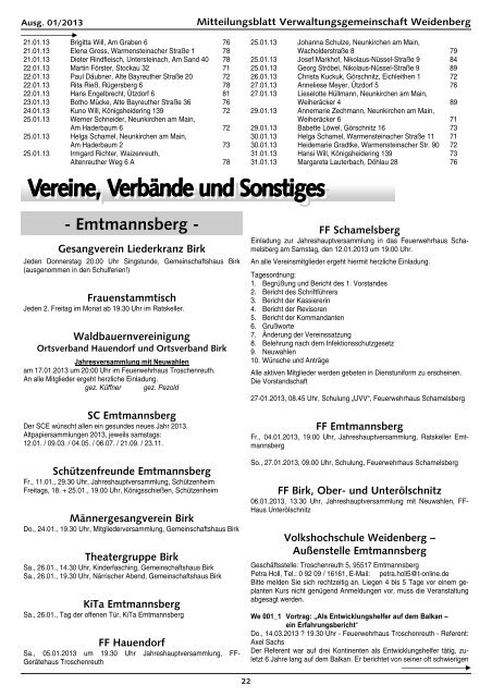 Ausgabe 01/2013 - Verwaltungsgemeinschaft Weidenberg