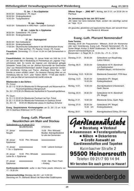 Ausgabe 01/2013 - Verwaltungsgemeinschaft Weidenberg