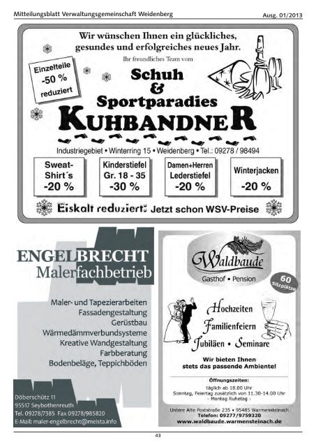 Ausgabe 01/2013 - Verwaltungsgemeinschaft Weidenberg