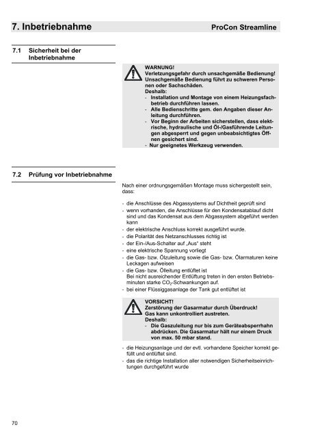 und Bedienungsanleitung ProCon Streamline