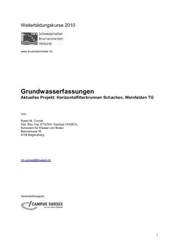 Grundwasserfassungen