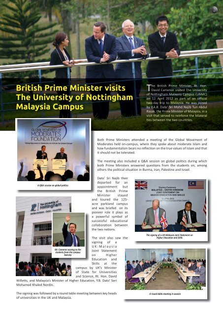 British Prime Minister visits The University of Nottingham Malaysia ...