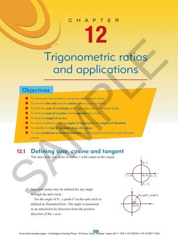 Trigonometric ratios and applications - Cambridge